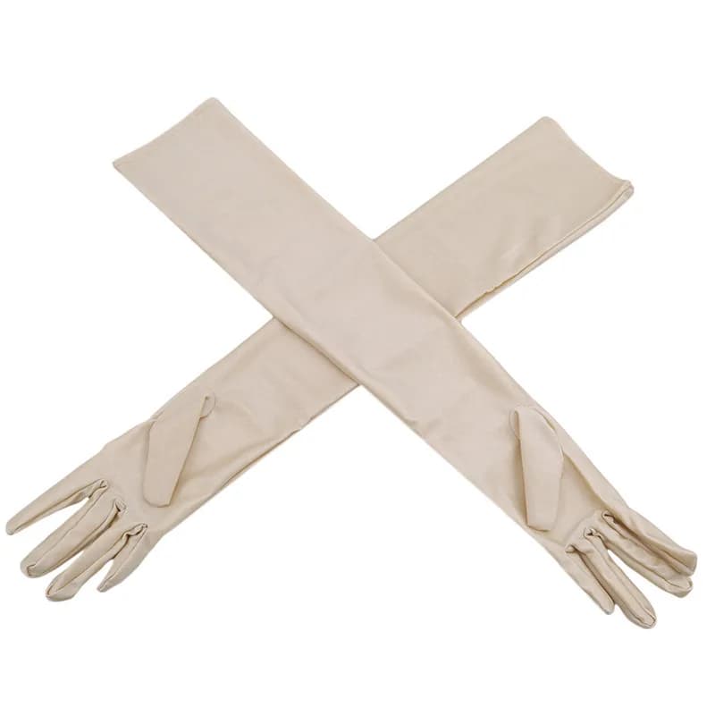 Mitaines longues en Satin pour femmes, gants longs, mode automne hiver, couleurs unies, pour soirée 