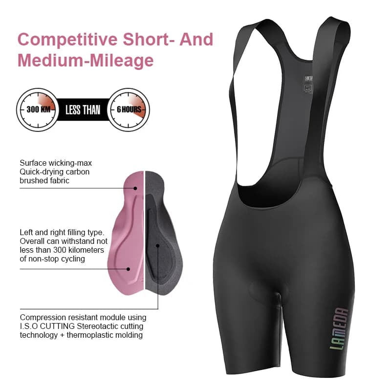 Short de cyclisme taille haute pour femmes, pantalon à bretelles avec bretelles, pour course de mont