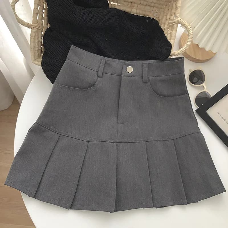Y2K – jupe plissée Vintage taille haute pour femmes, uniformes de Style collégial, pantalons de sécu