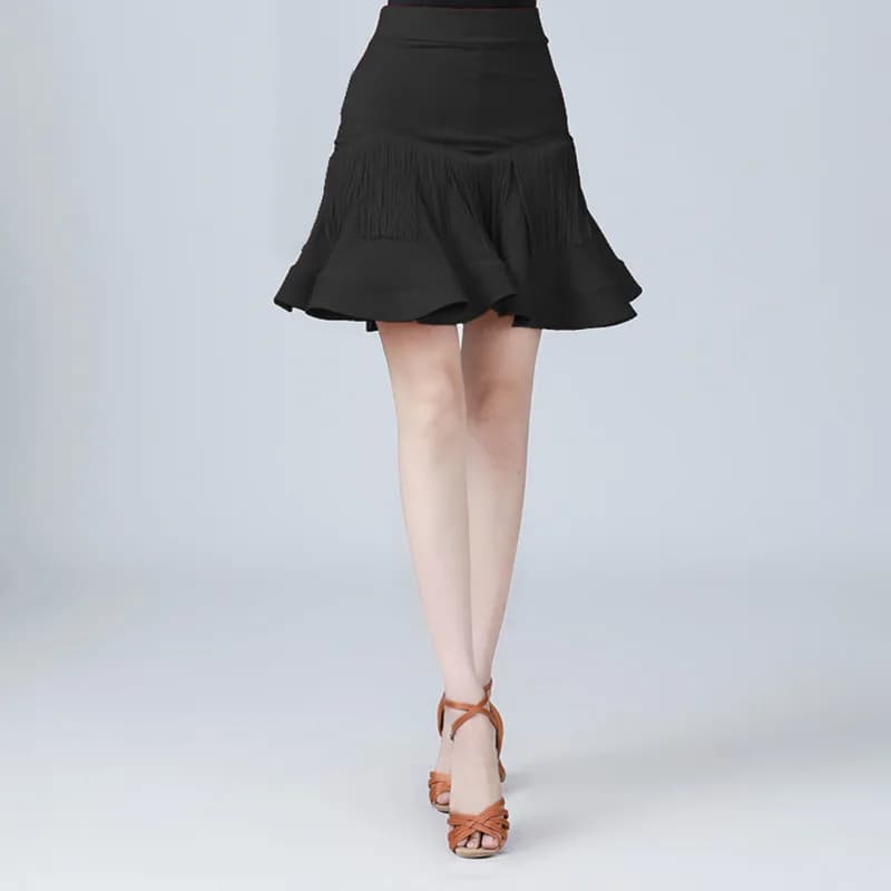 Jupe de danse latine, vêtements d'entraînement pour femmes adultes, jupe à franges, vêtements de Tes