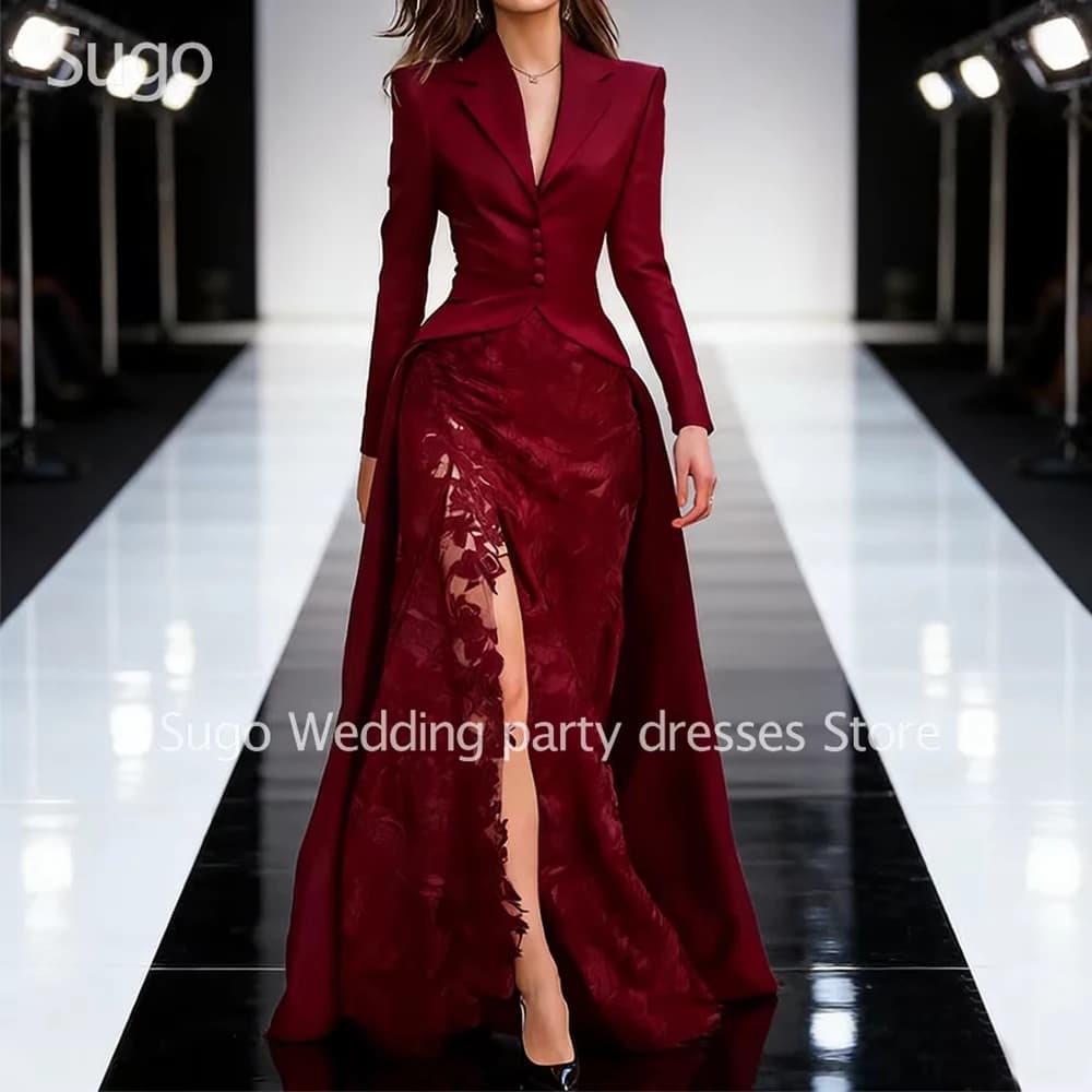 Robe de soirée longue personnalisée, moderne, pour Occasions spéciales, manches longues, longueur au