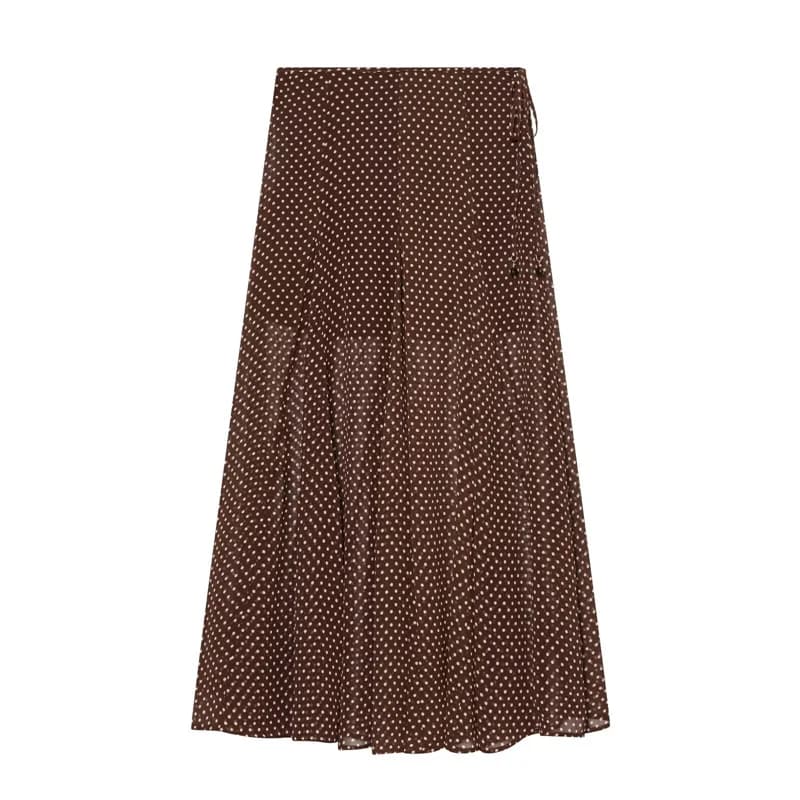 Jupe à pois pour femme, nouvelle mode printemps-été 2026, jupe midi décontractée et chic pour femme,