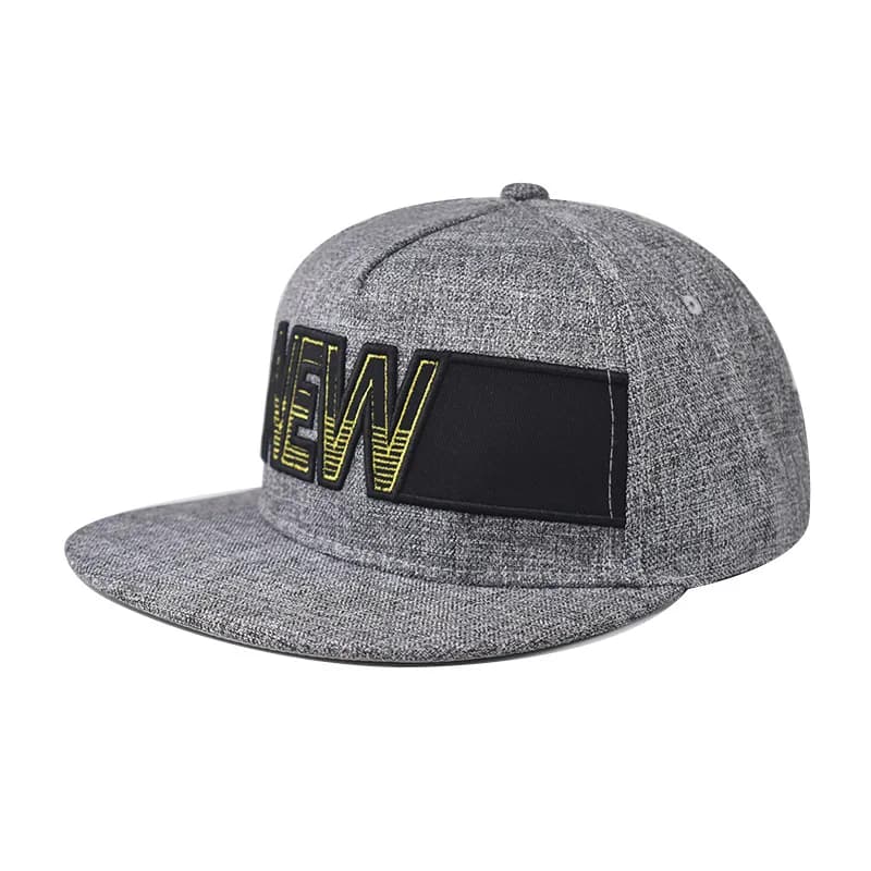 Casquette Hip-Hop Plate NOUVELLE avec motif brodé – Tendance Printemps-Automne – Casquette de Sport 