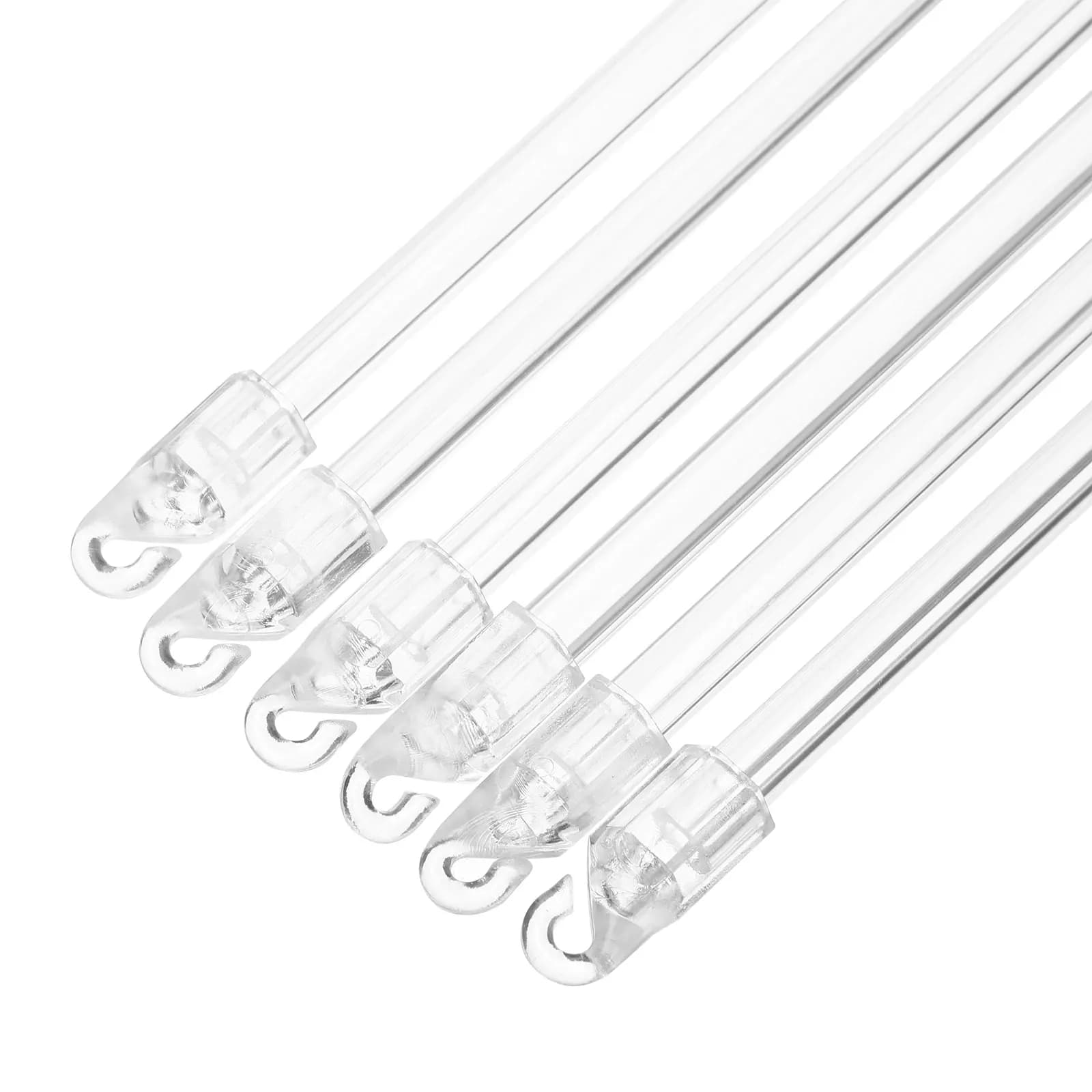 6 ensembles d'accessoires de rideaux, crochets de tige transparents pour stores verticaux, longue ba