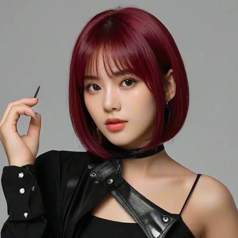 Perruque synthétique de coiffure bob de cheveux courts et raides brun clair pour la fête, perruque d