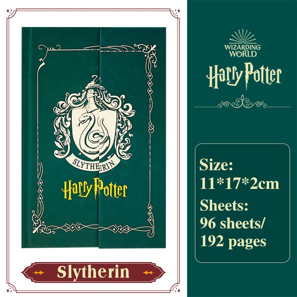 Véritable Harry Potter magique authentique rétro cahier Poudlard Serpentard couleur Page cahiers étu