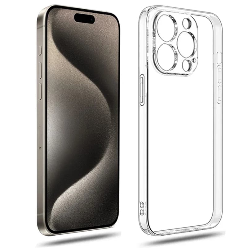 Coque de téléphone transparente pour iPhone, coque arrière en silicone souple pour iPhone 16, 15, 14