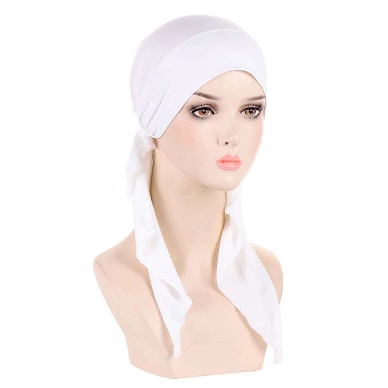 Musulman intérieur Hijab Turban femmes pré-attaché longue queue foulard Wrap Cap bonnets Bonnet tête