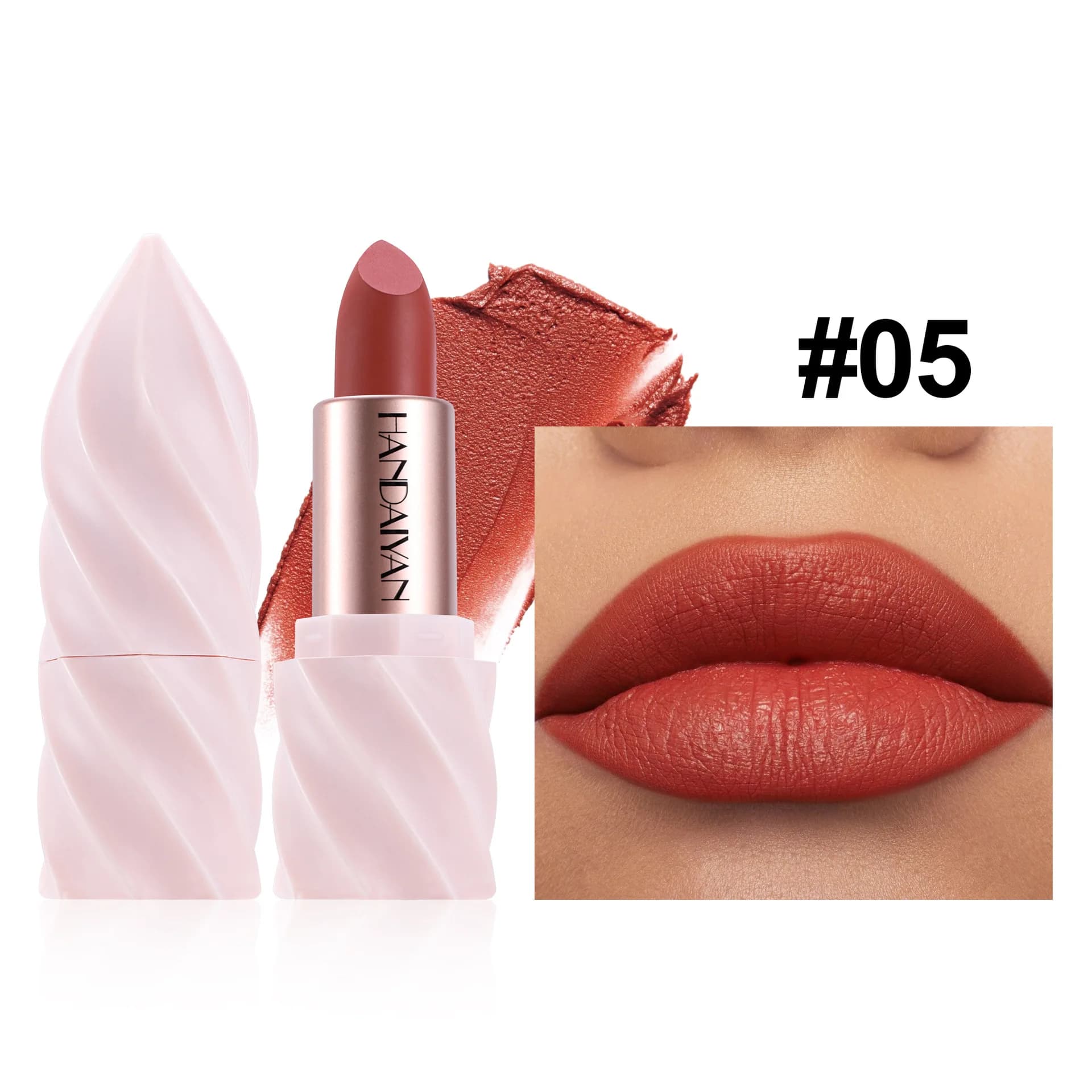 Rouge à lèvres velours mat, crème glacée, longue durée, imperméable, nourrissant, hydratant, brillan