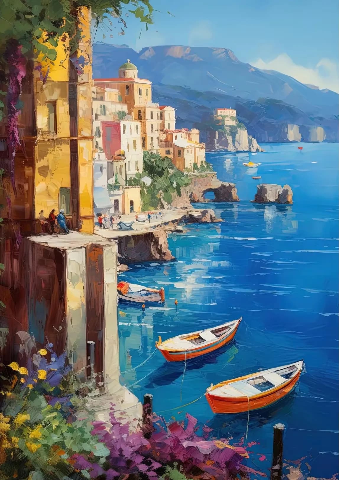 Affiche de paysage lumineux de ville de voyage américaine et européenne, peinture sur toile de paysa