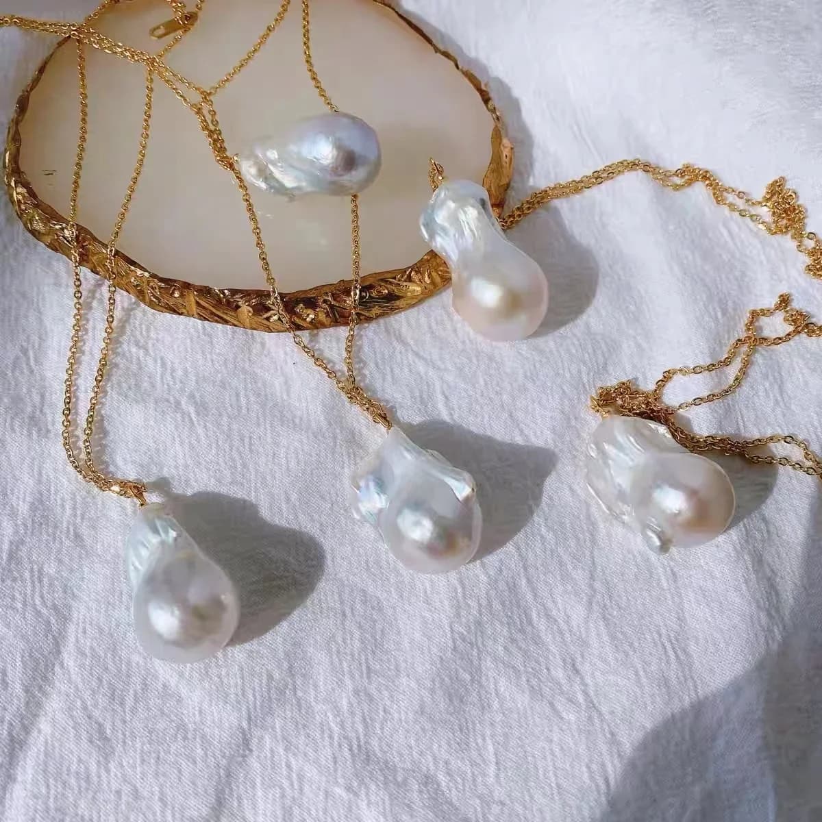 Collier pendentif en queue de poisson naturelle pour femme, 15-30mm, eau douce, simple, grande perle