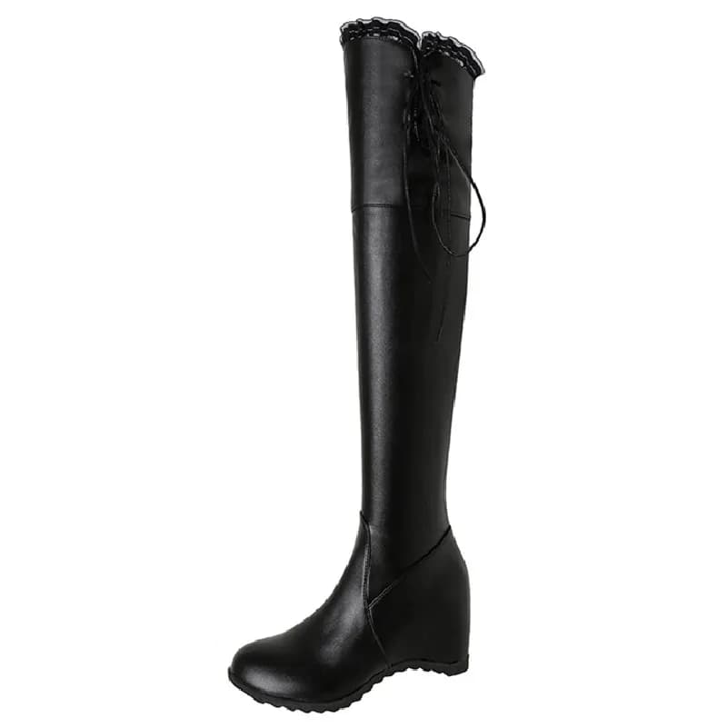Cuissardes hautes pour femmes, chaussures au-dessus du genou pour femmes, noires, blanches, sexy, co