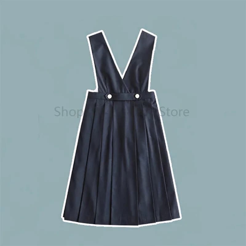 Robe longue plissée pour filles japonaises, Style Preppy, sans manches, tablier, uniforme de lycée J