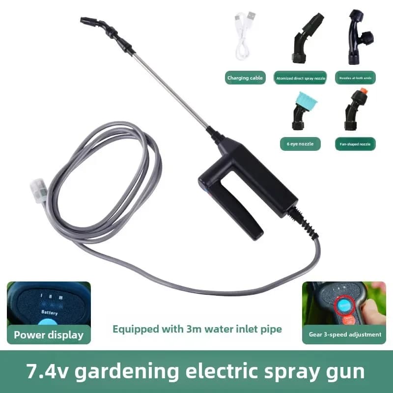 Pulvérisateur électrique pour plantes, pulvérisateur de jardin avec tuyau de 8M, 5M, 3M, 3 buses, ba