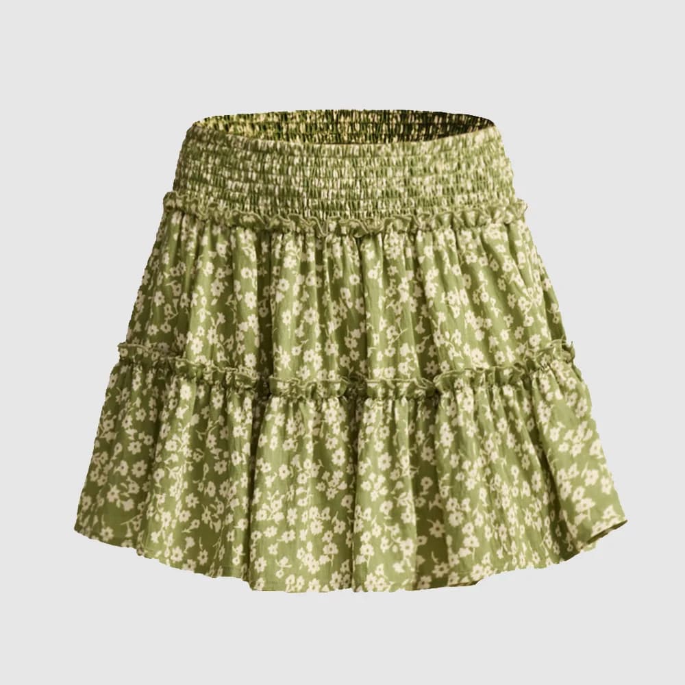 Jupe-culotte taille haute extensible pour femme, coupe trapèze, avec doublure, style jupe à revers t