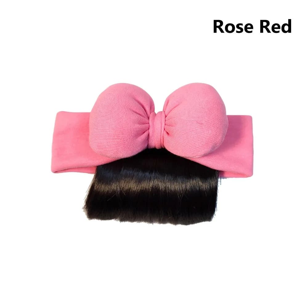 Perruques à frange avec nœud papillon pour bébé, bandeaux pour filles, accessoires pour cheveux, pos