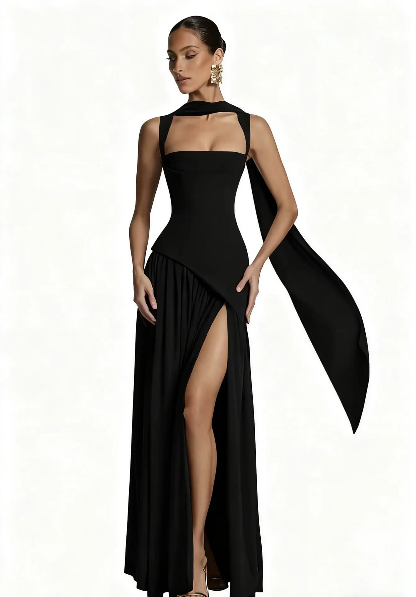 Robe longue corset pour femme avec fente et ruban, pour invitée de mariage, soirée, anniversaire, ba