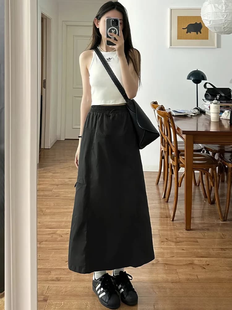 Jupe mini trapèze taille haute pour femme, style professionnel, grande taille, coupe amincissante po