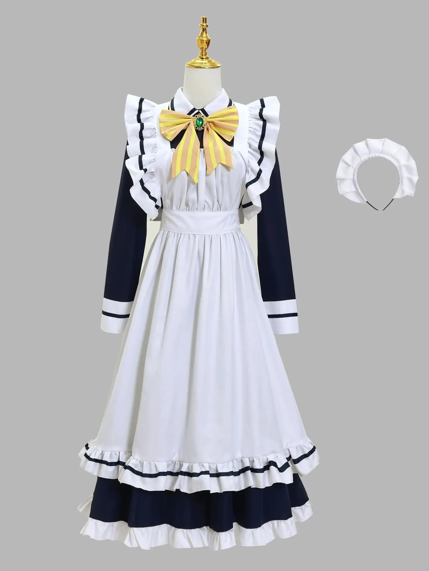 Robe Lolita pour femmes, Costume de demoiselle d'honneur classique, robes à volants à manches longue