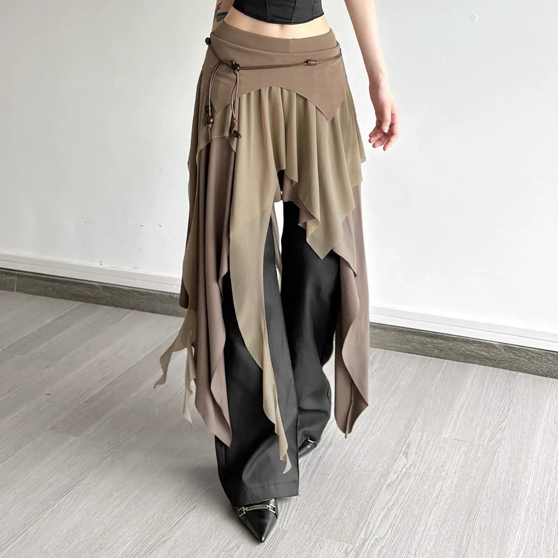 Jupes plissées empilées pour femmes, classique, couleur unie, taille haute, gaine droite, bas Maxi, 