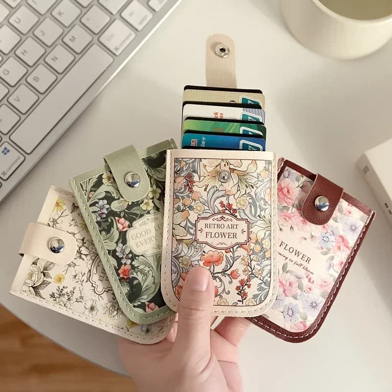 Portefeuille multi-cartes extractible, portefeuille mince pour cartes d'identité, organisateur créat