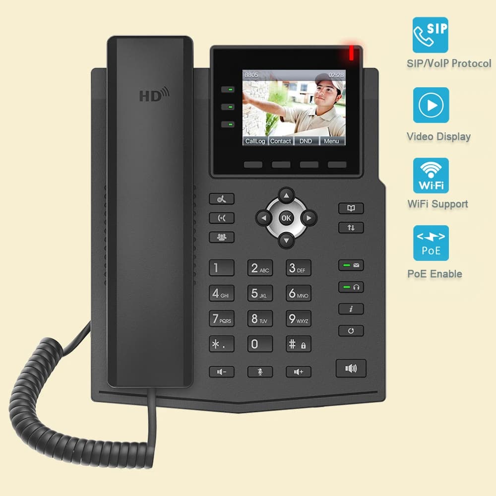 Fanvil bureau d'affaires réseau SIP visiophone ue sans fil WIFI fonction 1080P affichage téléphone I