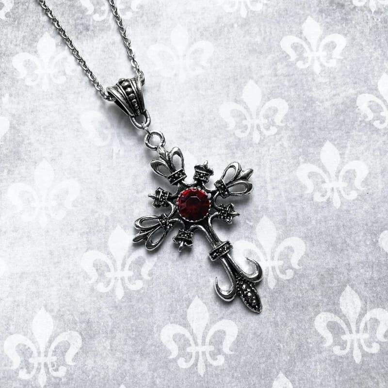 Collier croix gothique orné, bijoux gothiques, collier de déclaration, pendentif croix, cadeau, coll