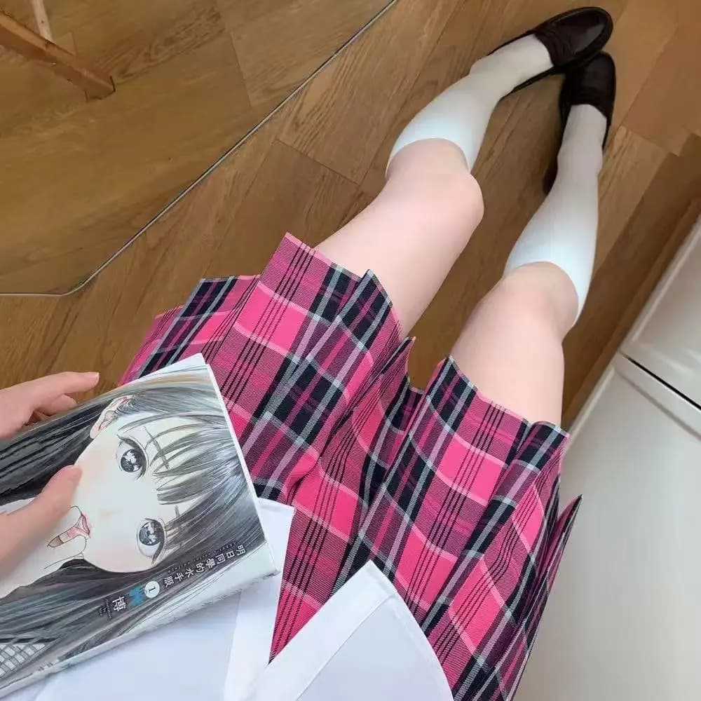Uniforme JK pour fille, nouvelle Collection, jupe à carreaux pour femmes, ensemble à manches courtes