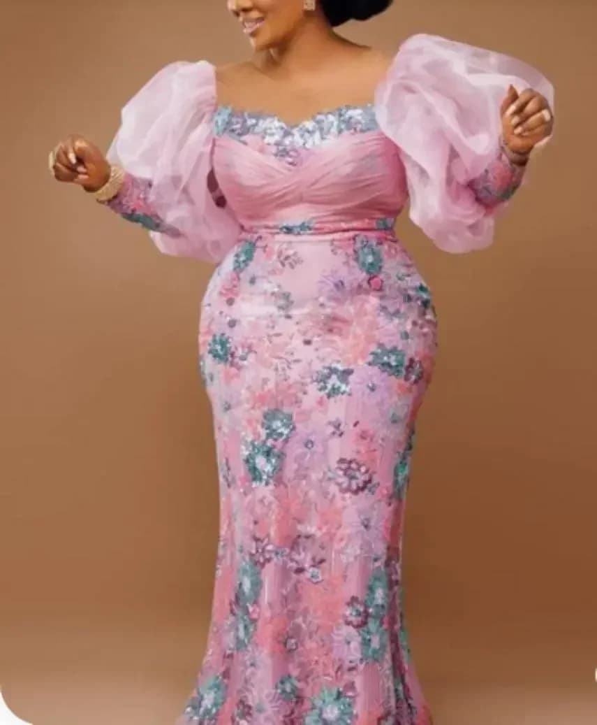 Robe de Soirée Africaine Rose à Manches sulfpour Femme, Tenue Élégante, Vêtement Africain, Automne