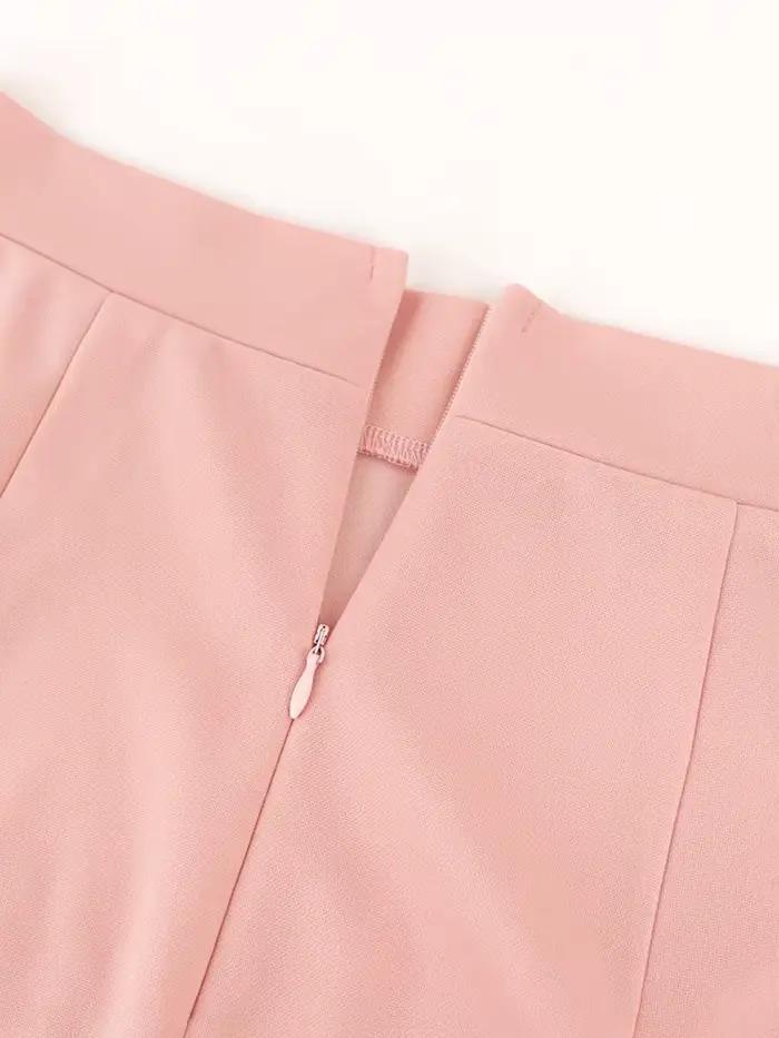 Jupe trompent rose taille haute pour femme, jupe évasée sexy GT, gaine en queue de poisson, volants élégants, fête, événement, occasion, 2024