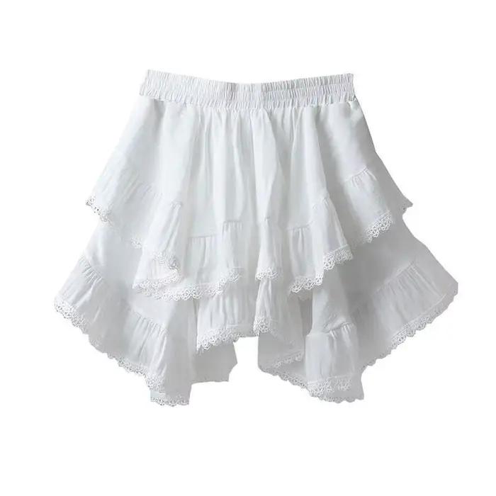 Ensemble veste et jupe en dentelle blanche, style décontracté, polyvalent, mode début de printemps, 
