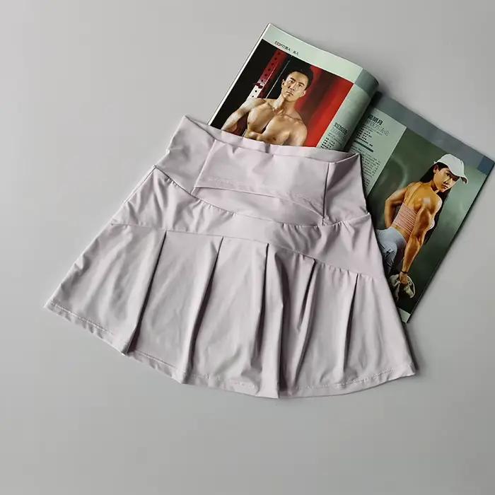 Jupe-short de sport taille haute, nouvelle collection été, avec short intégré anti-transpiration et anti-reflet, pour femme, fitness, yoga, séchage rapide, coupe trapèze