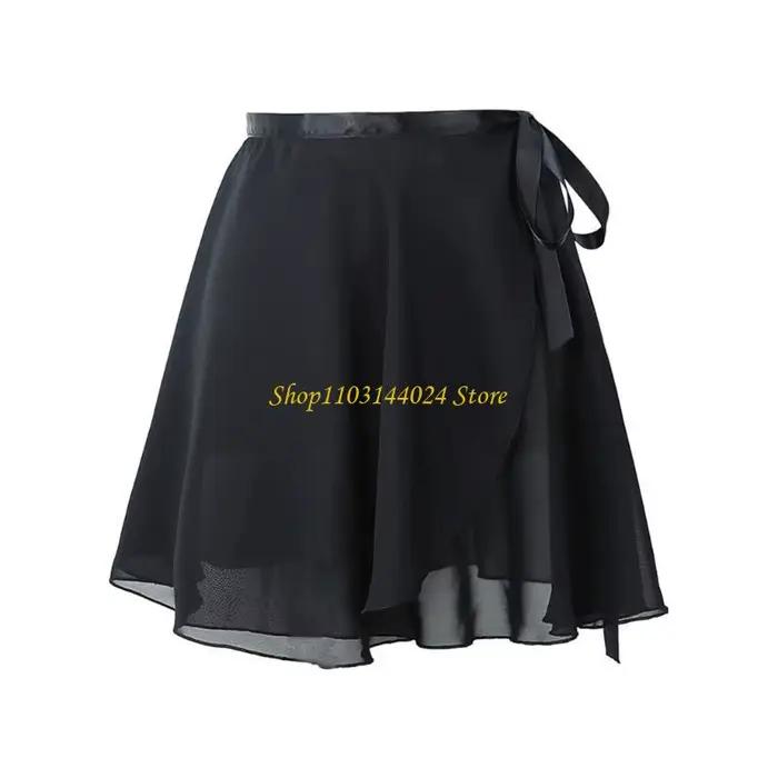 N5KE – jupe portefeuille Ballet en mousseline soie pour femmes, jupe danse asymétrique pour filles,