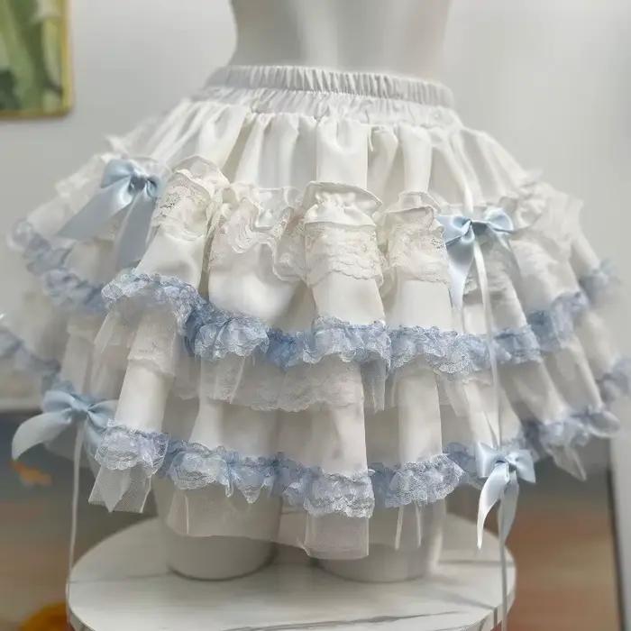 2025 Faldas Mujer De Moda jupes pour femmes Patchwork dentelle douce Jupe mode a-ligne japonaise Sai