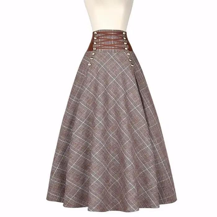 Jupe longue taille haute rayée patchwork style Y2K, mode coréenne, élégance vintage française, vêtem