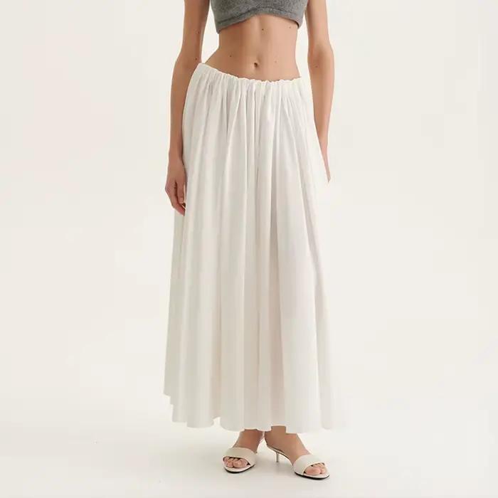 Jupe plissée unie pour femme, nouvelle collection 2026, style vacances, coupe évasée, jupe parapluie