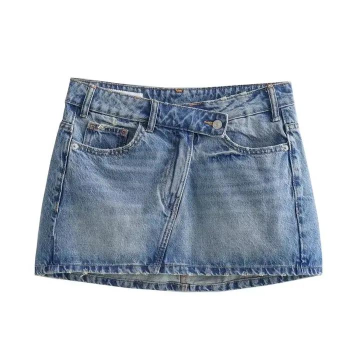 2024 nouveau printemps et été femmes Mini jupes mode femmes Denim jupes décontracté Chic haute rue d