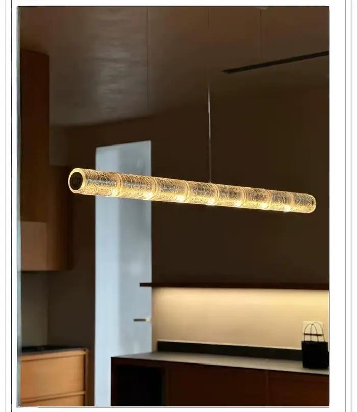 Lampes suspendues longues en verre modernes pour cuisine île Bar Table à manger Design italien minim
