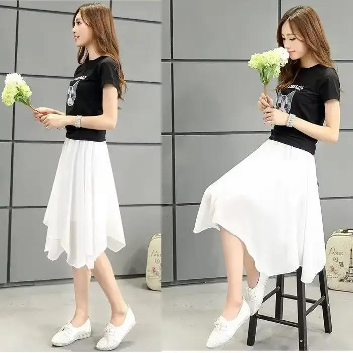 Taille haute plissée femme jupe plissée Patchwork jupes pour femmes Streetwear Style coréen Harajuku