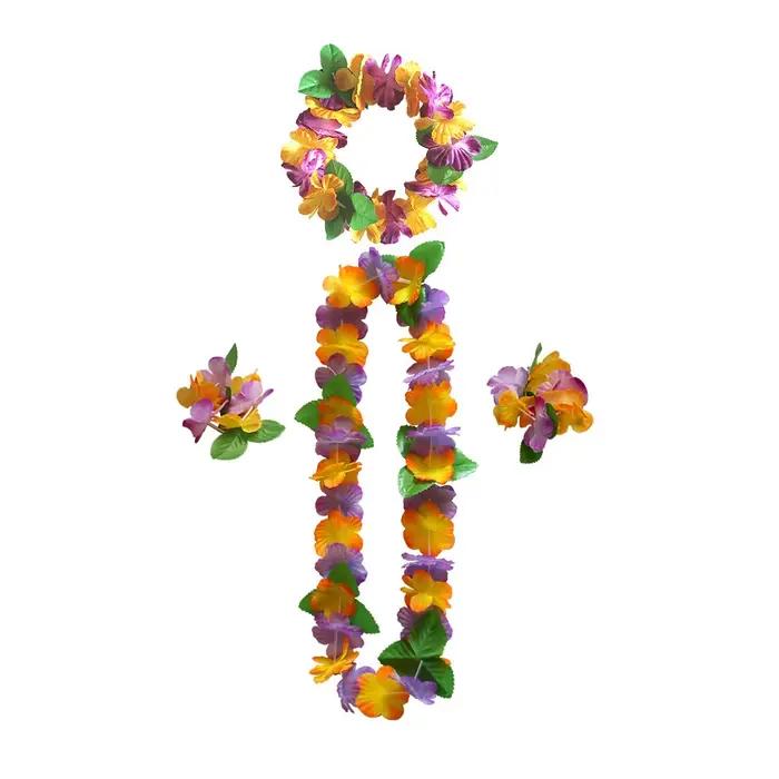 Jupe Hula en Fibres de Plastique pour Femme, Guirxiété de Fleurs Artificielles, Décoration de ixTrop