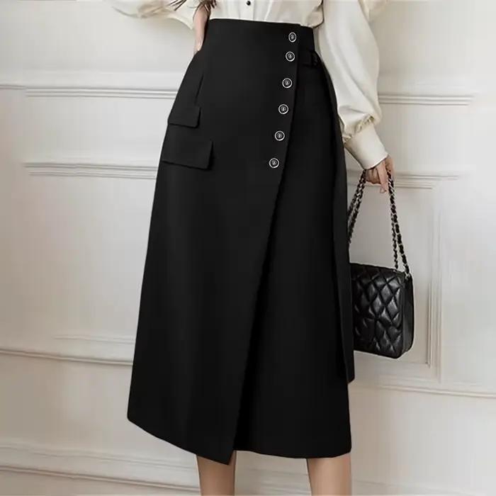 ZANZEA femmes automne longues Jupes Faldas Saia élégant bureau dame Jupes pansement taille haute Mid