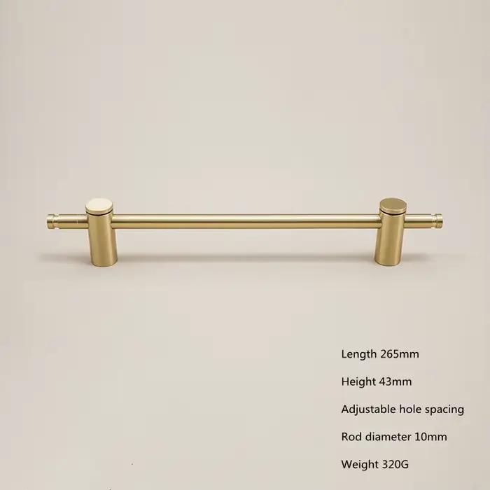 Poignée en laiton massif pur pour garde-robe, meubles longs Foy, moderne, simple, doré, léger, luxe,
