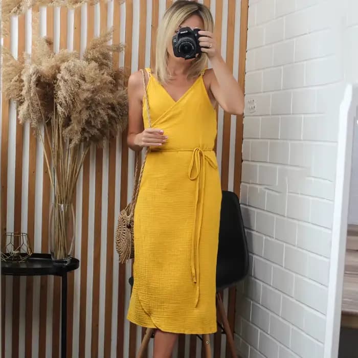 Robes élégantes en gaze 100% coton pour femmes, sexy, à bretelles réglables, sans manches, avec fent