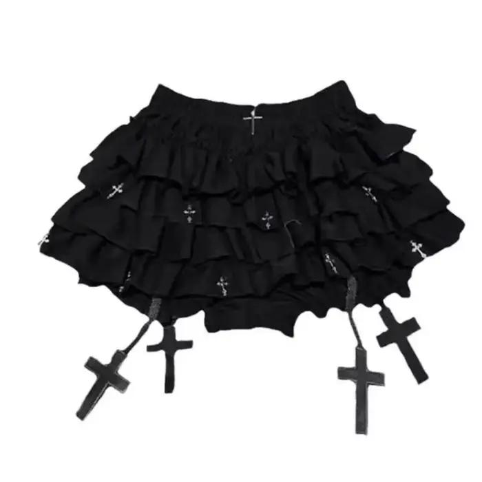 Jupe Punk croix femme vêtements robe courte Goth années 90 Y2K Kawaii Vintage japon Harajuku robe de