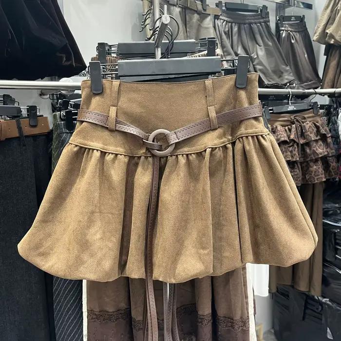 Nouveau Jupe imprimée taille haute mode femme rétro jupe de hanche en forme de A