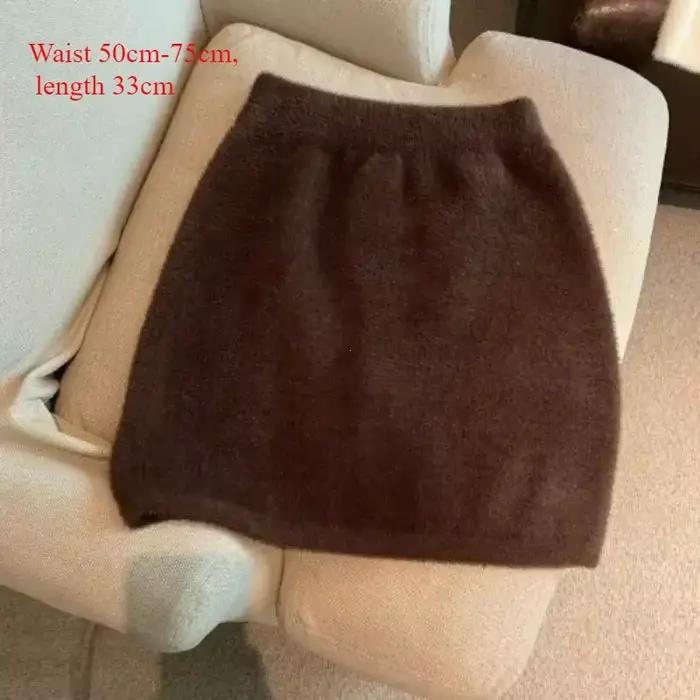 Taille élastique mince femmes jupe courte Sexy élégant tout-Match basique Mini jupe hiver doux décon