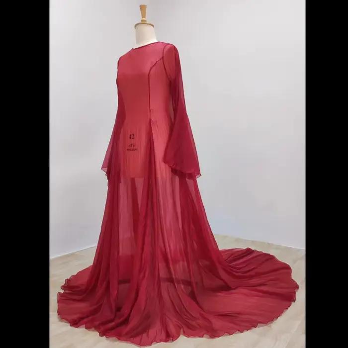 Robe en Tulle doux à manches longues, Style Simple, vêtements pour femmes enceintes, longueur au sol