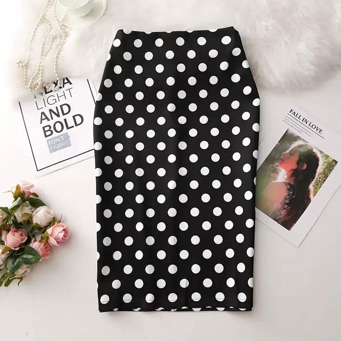 Jupe crayon à imprimé floral pour femmes, longueur aux genoux, sexy, décontractée