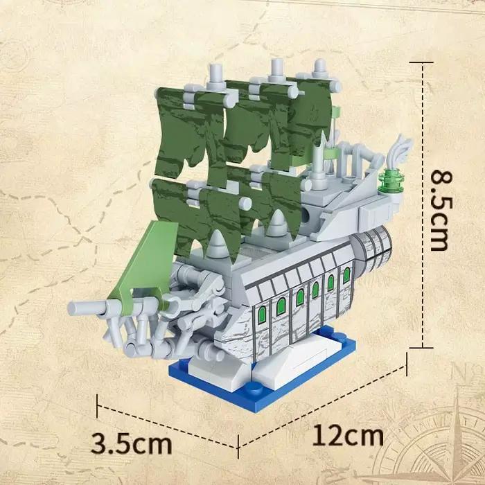 Blocs de construction de modèle de bateau pirate miniature à faire soi-même, MOC, briques créatives