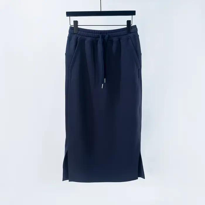LULU FLORA Jupe de yoga longue taille haute pour femme, style d'été avec ourlet fendu et cordon de s